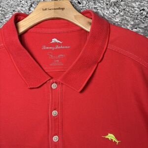 Tommy Bahama Supima Cotton Polo Shirt Men's Size 3XB (BIG) Red Short Sleeve Golf